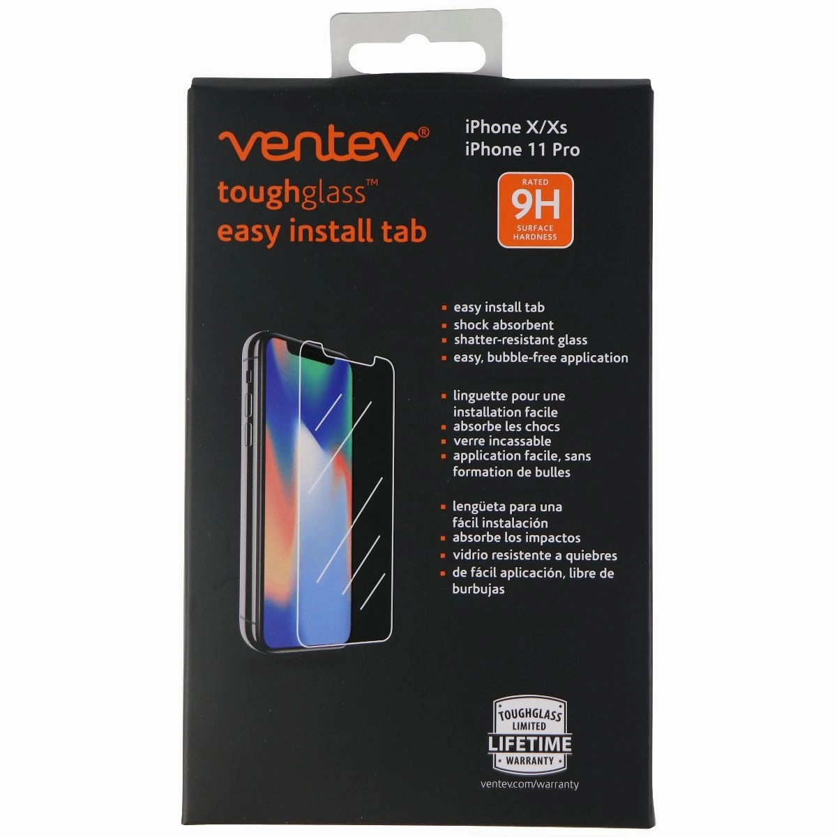 Nano Glass Film Ventev ToughGlass Screen Protection Kit for iPhone Xs/X and 11 Pro - Clear