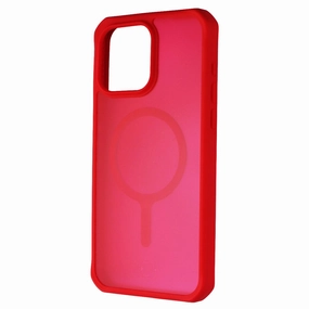 ITSKINS Hybrid_R // Frost Case for MagSafe for Apple iPhone 15 Pro Max - Red Soft Material Hybrid Finish Texture