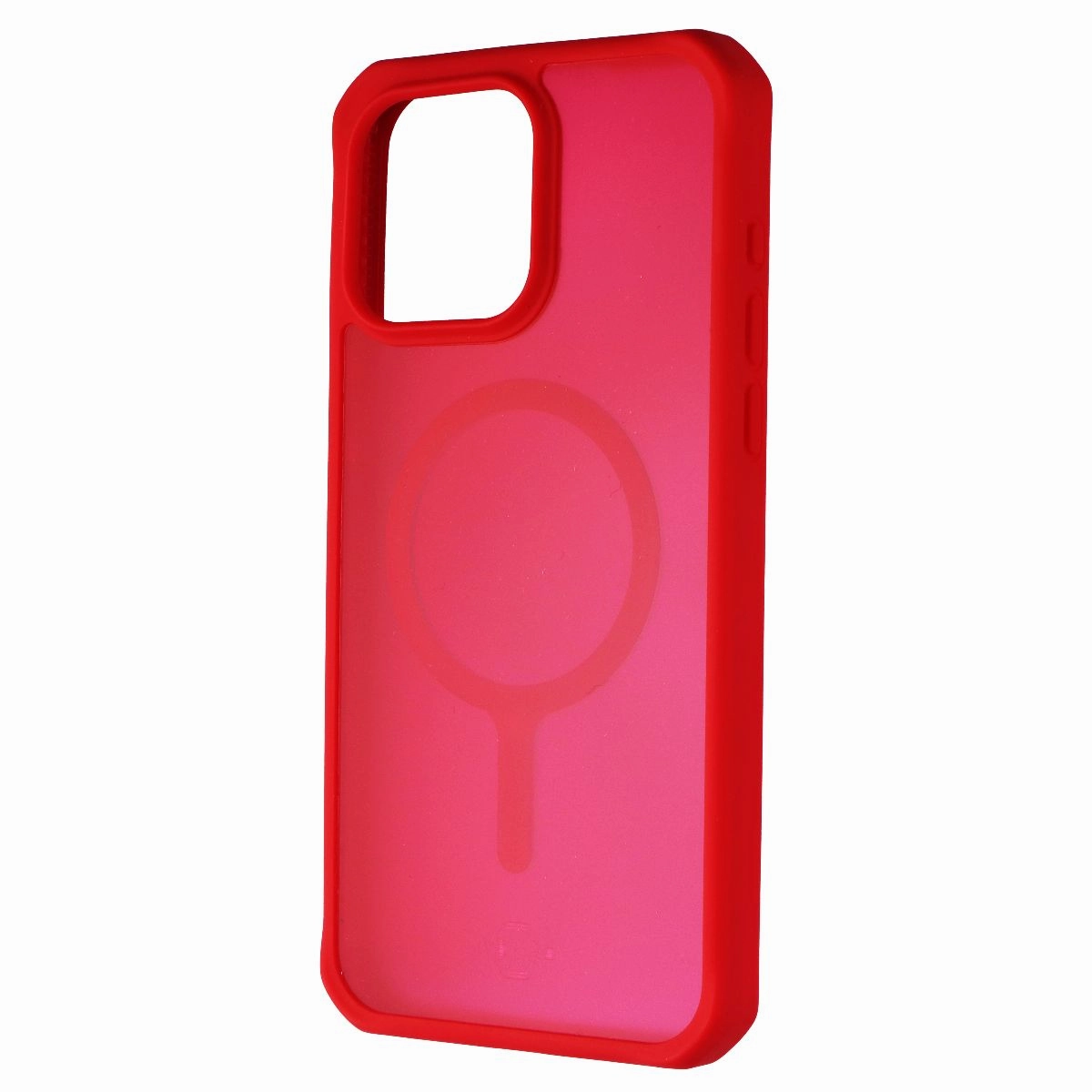 ITSKINS Hybrid_R // Frost Case for MagSafe for Apple iPhone 15 Pro Max - Red Vivid Design Texture Everyday Accessory