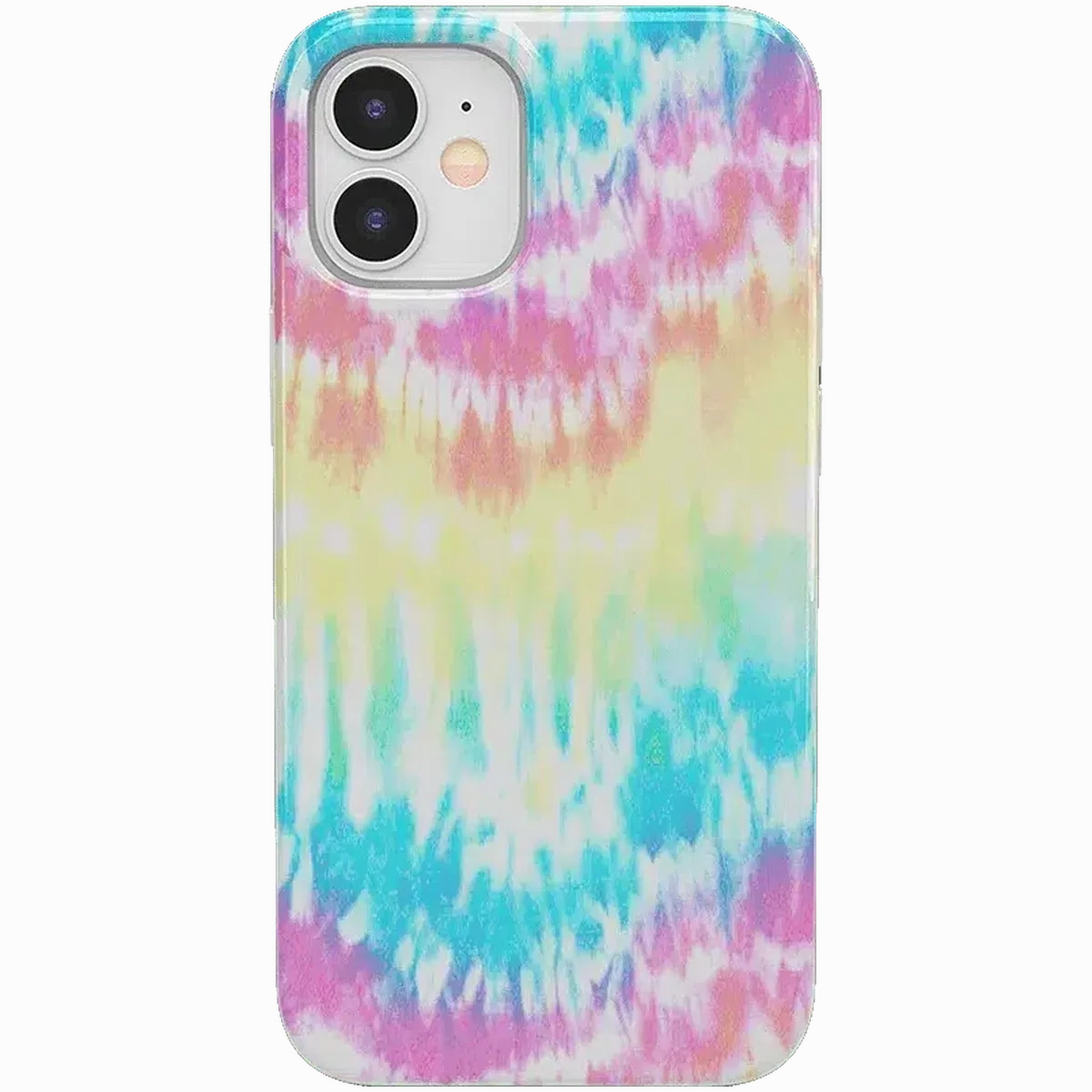 Clear Frame Scratch Resistant Wild & Free | Classic Rainbow Tie Dye iPhone Case