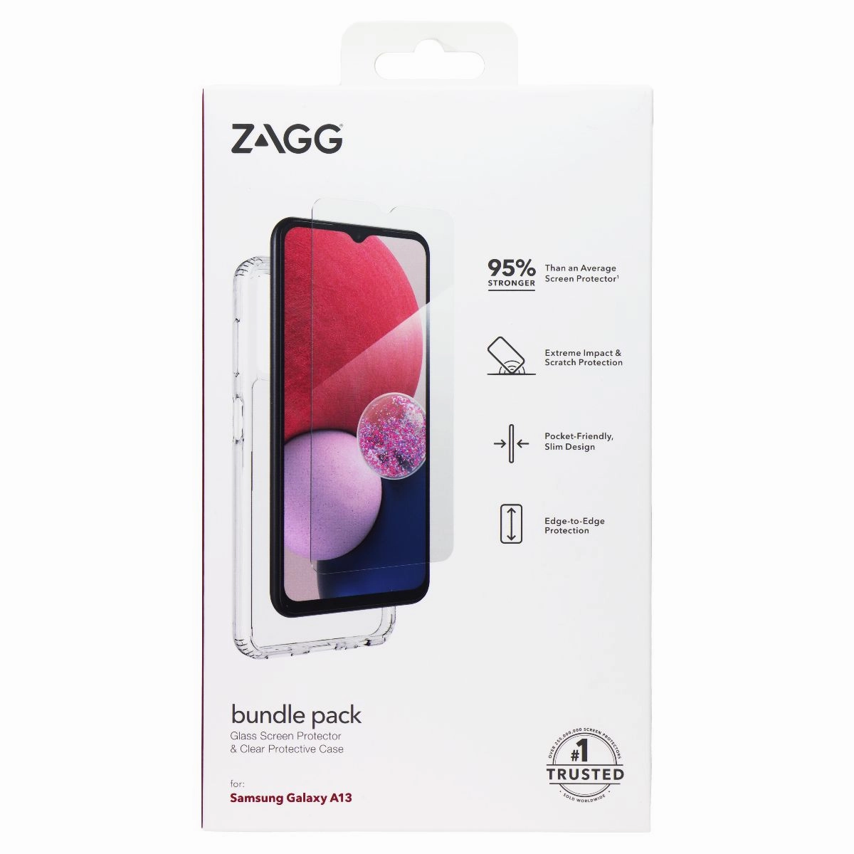 Smartphone Shield Touch Guard Elite ZAGG Bundle Pack Glass & Protective Case for Samsung Galaxy A13 - Clear