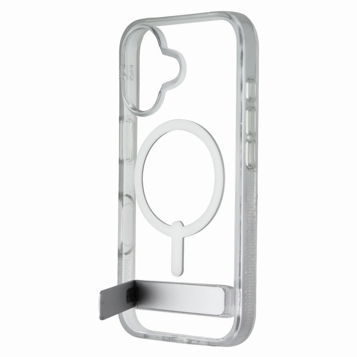 ZAGG Crystal Palace Snap Kickstand Case for MagSafe for Apple iPhone 16 - Clear Elegant Pattern Design Flexible Grip Form