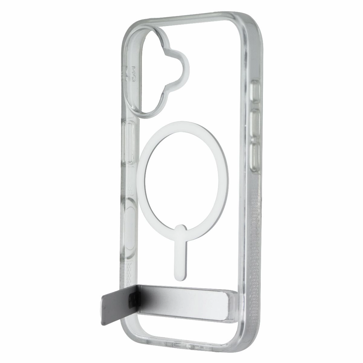 Smooth Texture Pattern Grip Layer ZAGG Crystal Palace Snap Kickstand Case for MagSafe for Apple iPhone 16 - Clear