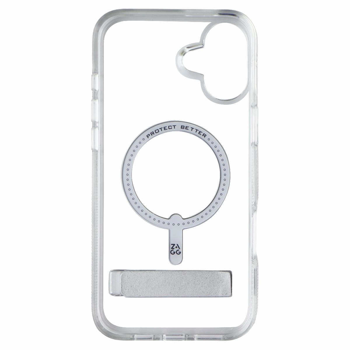 ZAGG Crystal Palace Snap Kickstand Case for MagSafe for iPhone 16 Plus - Clear Protective Structure Durable Frame