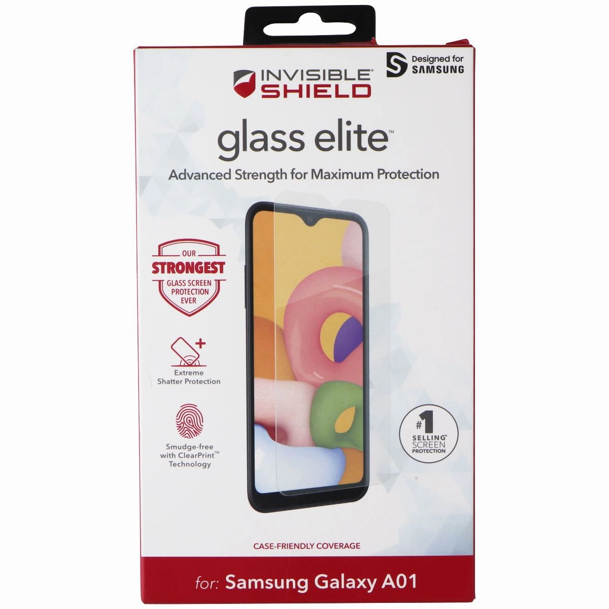 ZAGG (Glass Elite) Tempered Glass for Samsung Galaxy A01 - Clear Touch Sensitive Coating Glass Film