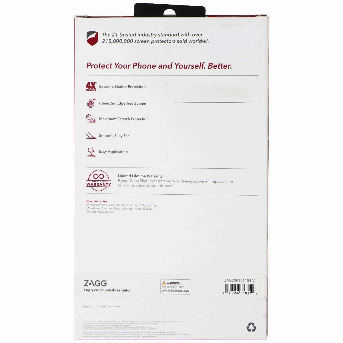 ZAGG Invisible Shield (Glass Elite ) for Samsung Galaxy A21 - Clear Fingerprint Resistant Coating Screen Armor Elite