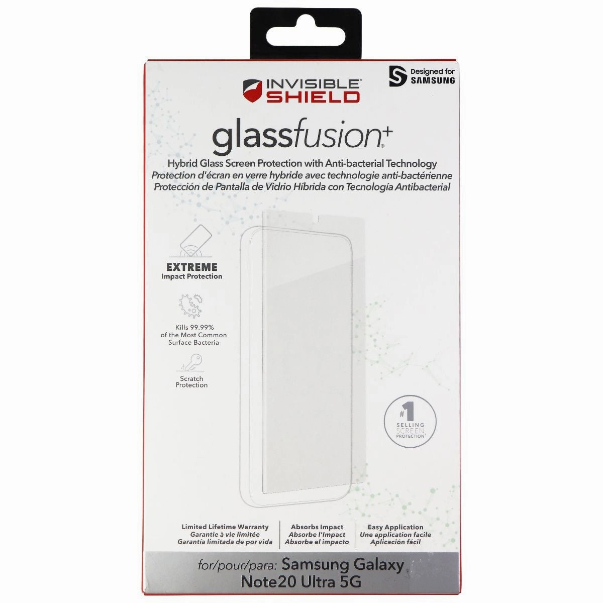 ZAGG Invisibleshield Glass Screen Protector for Samsung Note20 Ultra 5G - Clear 3D curved protector