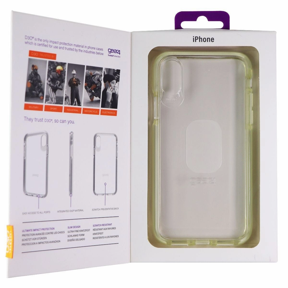 Outdoor Design Matte Coating Finish ZAGG Piccadilly Series Hybrid Case with D30 for Apple iPhone Xs/X - Clear/White