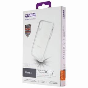 Smooth Texture Hybrid Material Build ZAGG Piccadilly Series Hybrid Case with D30 for Apple iPhone Xs/X - Clear/White