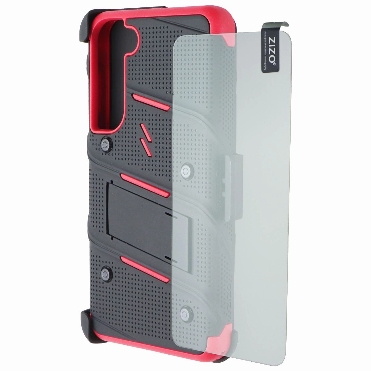 Hybrid Grip ZIZO Bolt Series Case / Screen / Holster for Samsung Galaxy S23 Plus - Black/Red